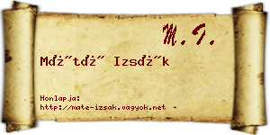 Máté Izsák névjegykártya
